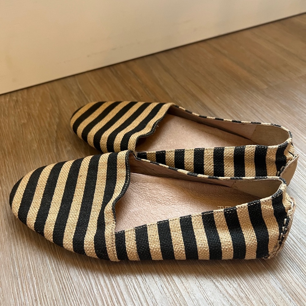 Eileen Fisher Striped Burlap Driving Loafers Flats Size 7.5 slip on casual - Picture 3 of 6